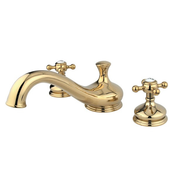 Kingston Brass Roman Tub Faucet, Polished Brass, Deck Mount KS3332BX