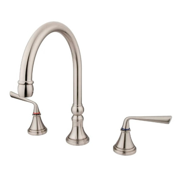 Kingston Brass Roman Tub Faucet, Brushed Nickel, Deck Mount KS2348ZL