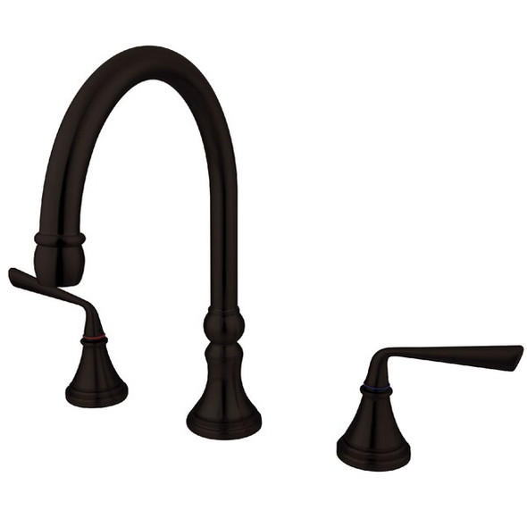 Kingston Brass Roman Tub Faucet, Oil Rubbed Bronze, Deck Mount KS2345ZL