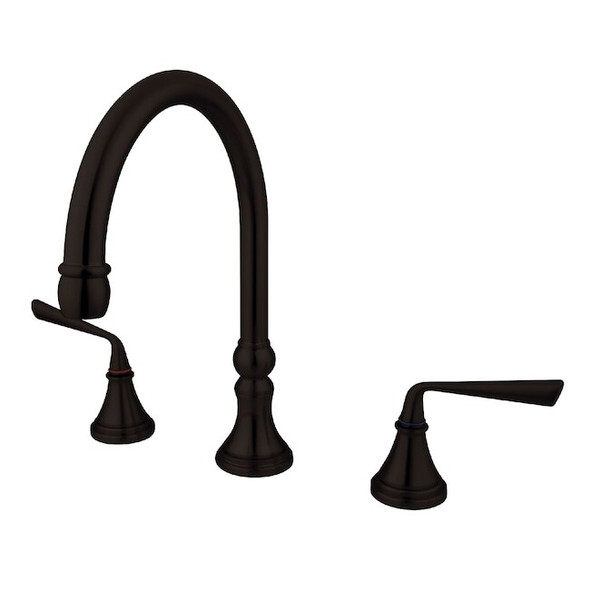 Kingston Brass Roman Tub Faucet, Oil Rubbed Bronze, Deck Mount KS2345ZL
