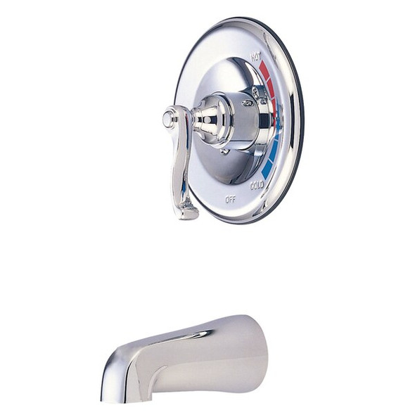 Tub and Shower Faucet, Standard, 2, Wall Mount, Polished Chrome