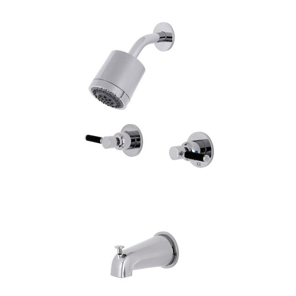Kingston Brass Tub and Shower Faucet, Polished Chrome, Wall Mount KBX8141DKL