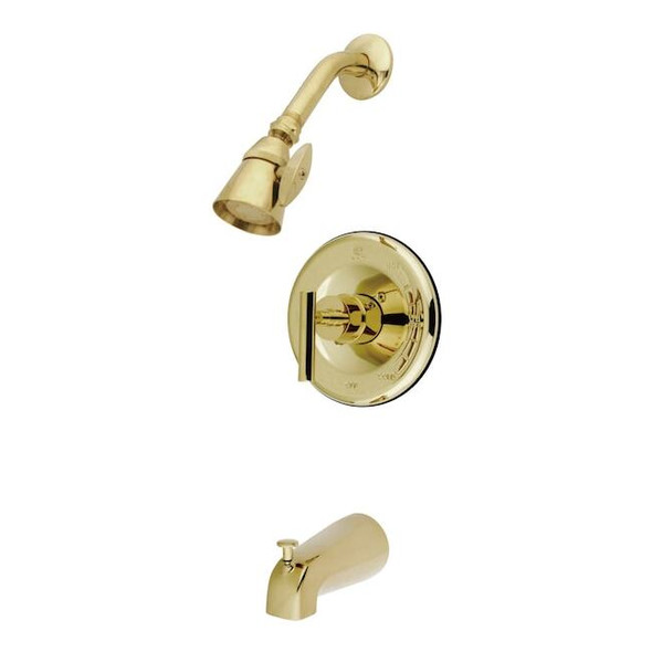 Kingston Brass Tub and Shower Faucet, Polished Brass, Wall Mount KB6632CML