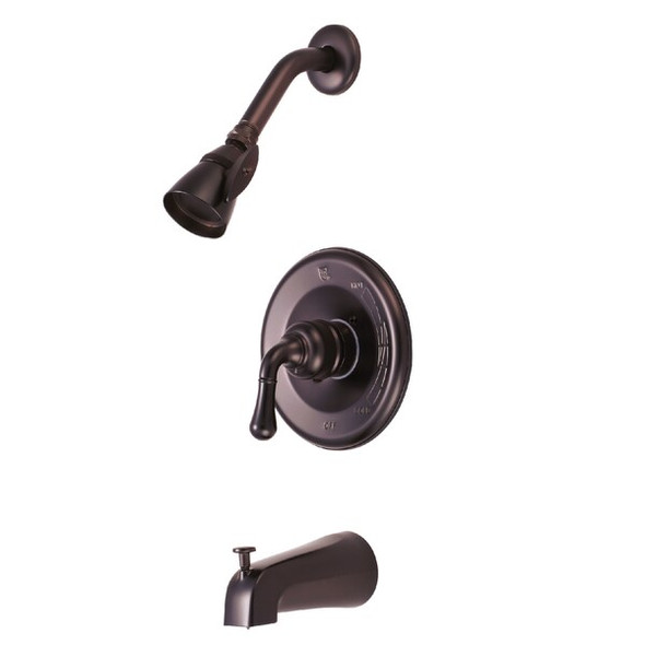 Kingston Brass Tub and Shower Faucet, Oil Rubbed Bronze, Wall Mount KB635T