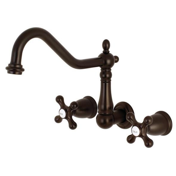 Kingston Brass Roman Tub Faucet, Oil Rubbed Bronze, Wall Mount KS1025AX