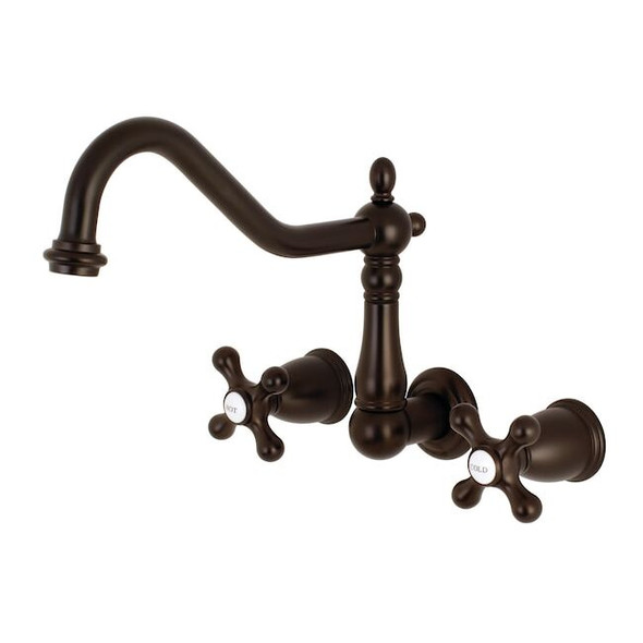 Kingston Brass Roman Tub Faucet, Oil Rubbed Bronze, Wall Mount KS1025AX