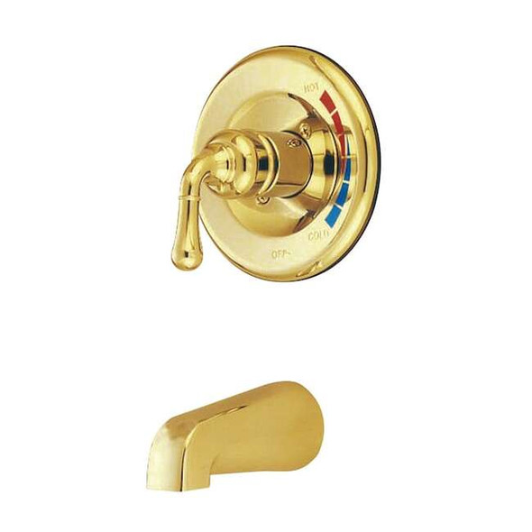 Tub and Shower Faucet, Standard, 2, Wall Mount, Polished Brass