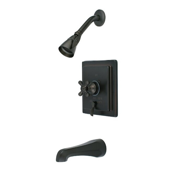 Tub and Shower Faucet, Standard, 3, Wall Mount, Oil Rubbed Bronze