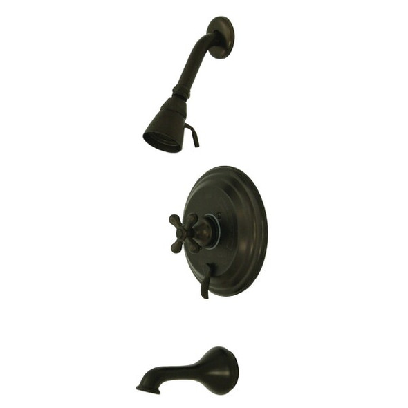 Tub and Shower Faucet, Standard, 3, Wall Mount, Oil Rubbed Bronze