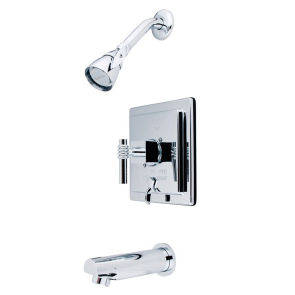 Tub and Shower Faucet, Standard, 3, Wall Mount, Polished Chrome