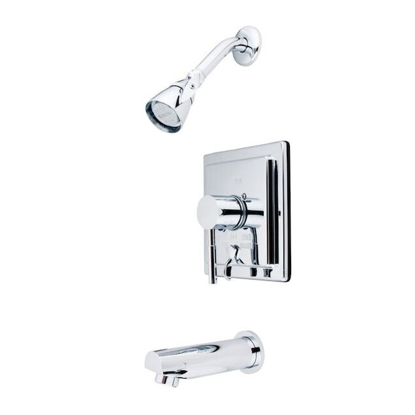 Tub and Shower Faucet, Standard, 3, Wall Mount, Polished Chrome