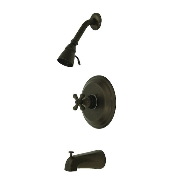 Kingston Brass KB3635AX Tub & Shower Faucet with Metal Cross Handle KB3635AX