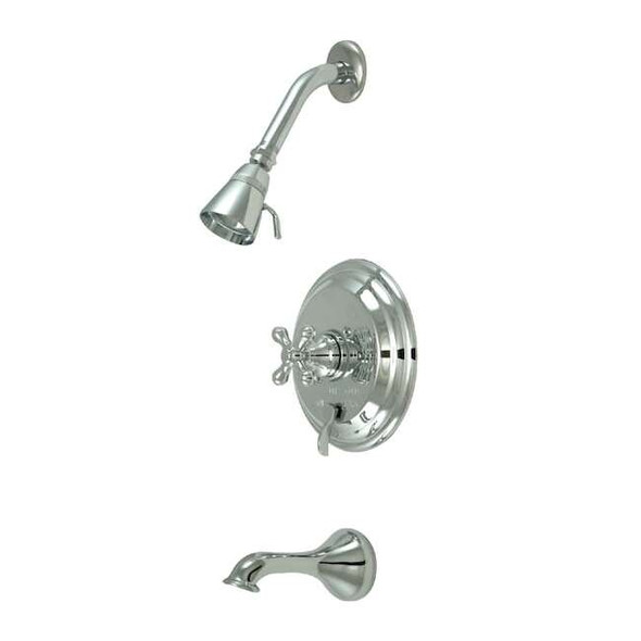 Kingston Brass KB36310AX Tub & Shower Faucet with Metal Cross Handle KB36310AX