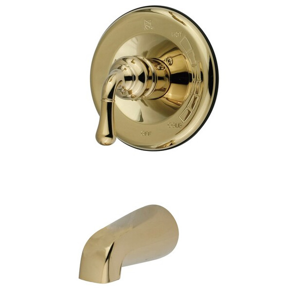 Tub and Shower Faucet, Standard, 2, Wall Mount, Polished Brass