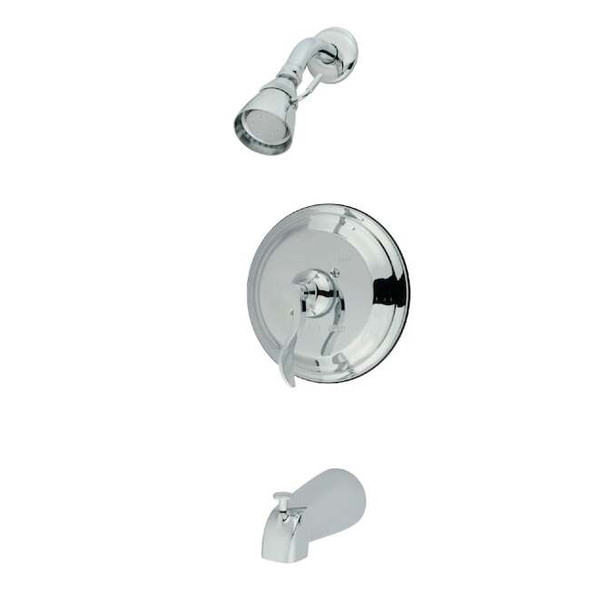 Tub and Shower Faucet, Standard, 3, Wall Mount, Polished Chrome