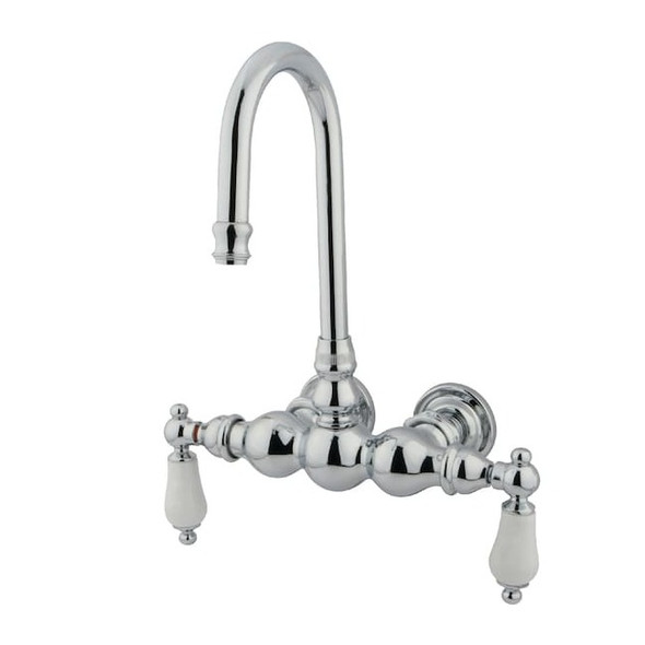 Wall-Mount Clawfoot Tub Faucet, Polished Chrome, Tub Wall Mount