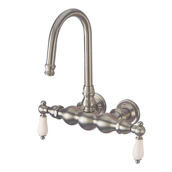 Wall-Mount Clawfoot Tub Faucet, Brushed Nickel, Tub Wall Mount