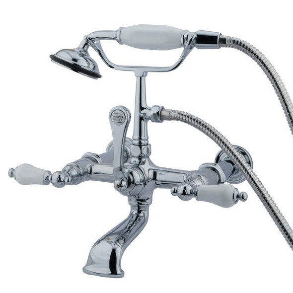 Wall-Mount Clawfoot Tub Faucet, Polished Chrome, Tub Wall Mount