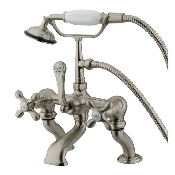 Deck-Mount Clawfoot Tub Faucet, Brushed Nickel, Deck Mount