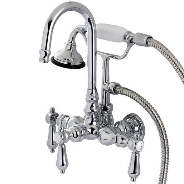 Wall-Mount Clawfoot Tub Faucet, Polished Chrome, Tub Wall Mount