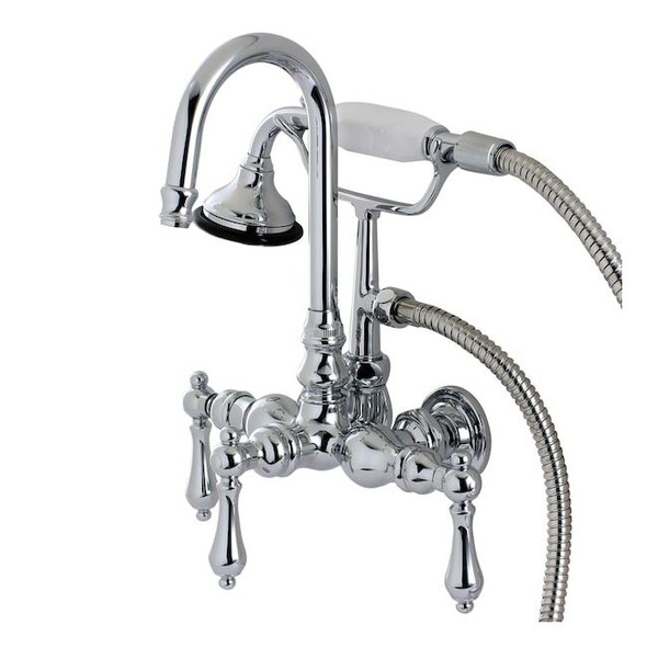 Wall-Mount Clawfoot Tub Faucet, Polished Chrome, Tub Wall Mount