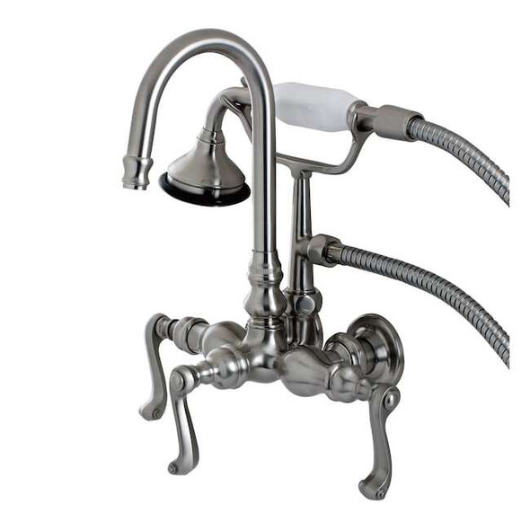 Wall-Mount Clawfoot Tub Faucet, Brushed Nickel, Tub Wall Mount