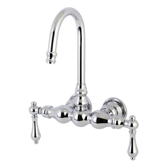Wall-Mount Clawfoot Tub Faucet, Polished Chrome, Tub Wall Mount