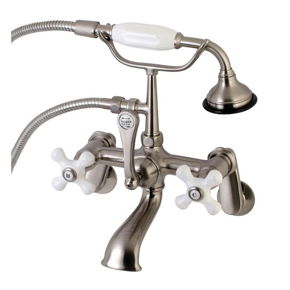 Wall-Mount Clawfoot Tub Faucet, Brushed Nickel, Tub Wall Mount