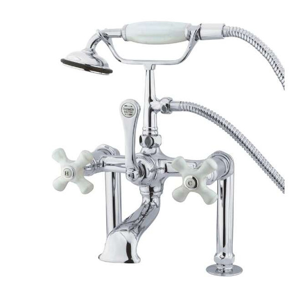 Deck-Mount Clawfoot Tub Faucet, Polished Chrome, Deck Mount