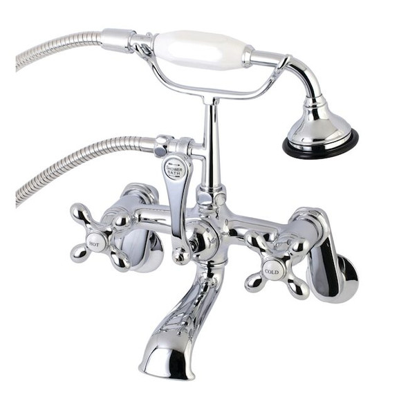 Wall-Mount Clawfoot Tub Faucet, Polished Chrome, Tub Wall Mount
