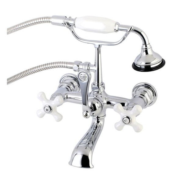 Wall-Mount Clawfoot Tub Faucet, Polished Chrome, Tub Wall Mount
