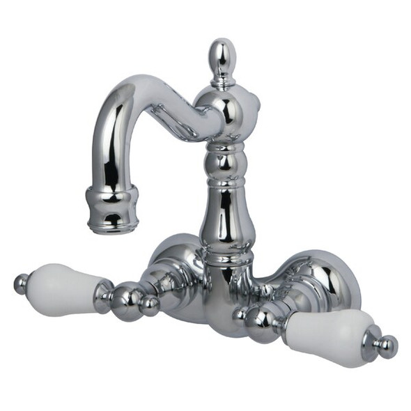 Wall-Mount Clawfoot Tub Faucet, Polished Chrome, Tub Wall Mount