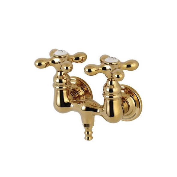 Wall-Mount Clawfoot Tub Faucet, Polished Brass, Tub Wall Mount