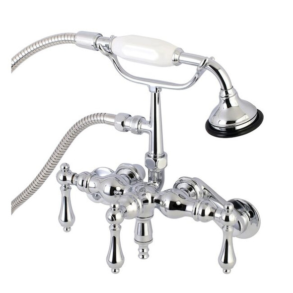 Wall-Mount Clawfoot Tub Faucet, Polished Chrome, Tub Wall Mount