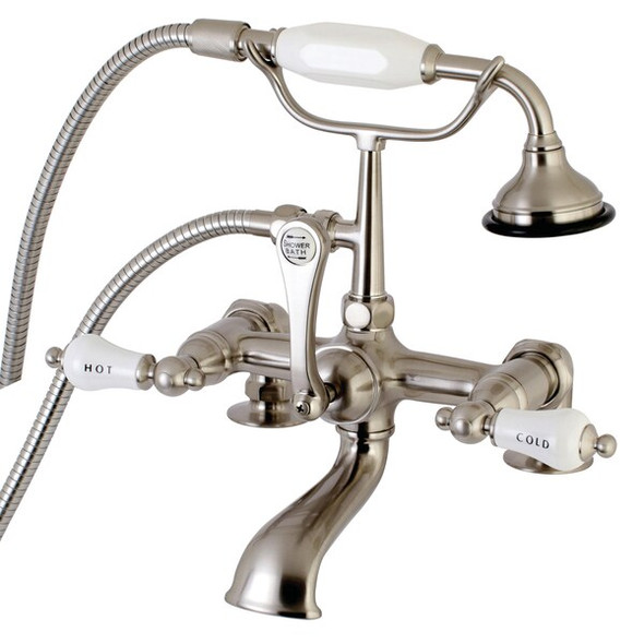 Deck-Mount Clawfoot Tub Faucet, Brushed Nickel, Deck Mount