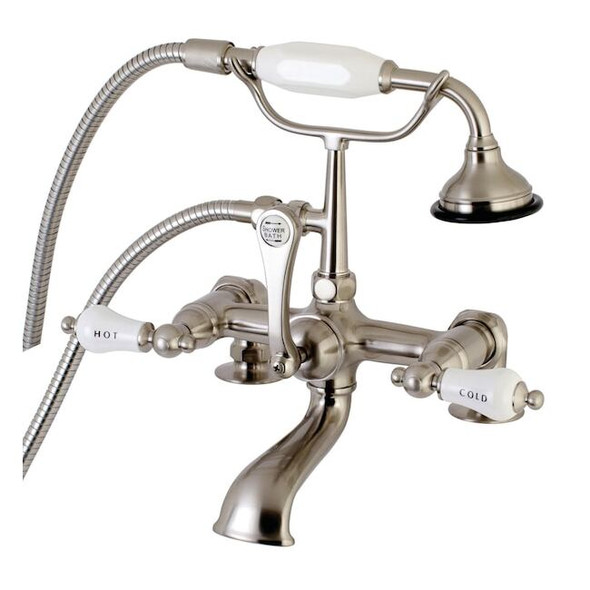 Deck-Mount Clawfoot Tub Faucet, Brushed Nickel, Deck Mount