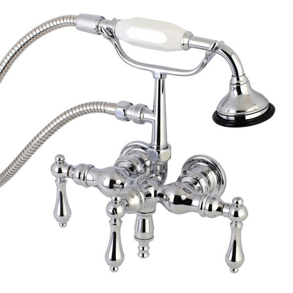 Wall-Mount Clawfoot Tub Faucet, Polished Chrome, Tub Wall Mount