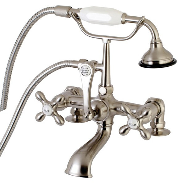 Deck-Mount Clawfoot Tub Faucet, Brushed Nickel, Deck Mount
