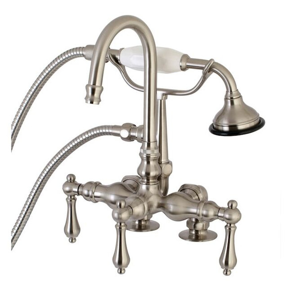 Kingston Brass Deck-Mount Clawfoot Tub Faucet, Brushed Nickel, Deck Mount AE13T8