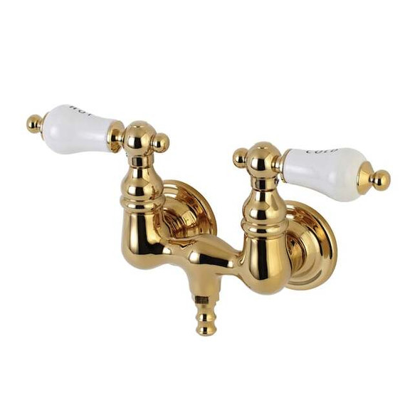 Wall-Mount Clawfoot Tub Faucet, Polished Brass, Tub Wall Mount