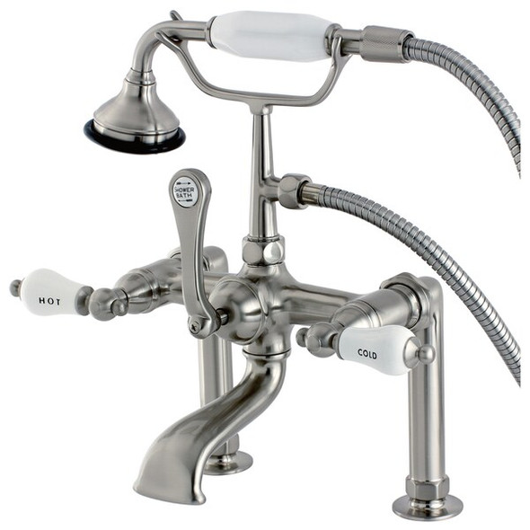 Deck-Mount Clawfoot Tub Faucet, Brushed Nickel, Deck Mount