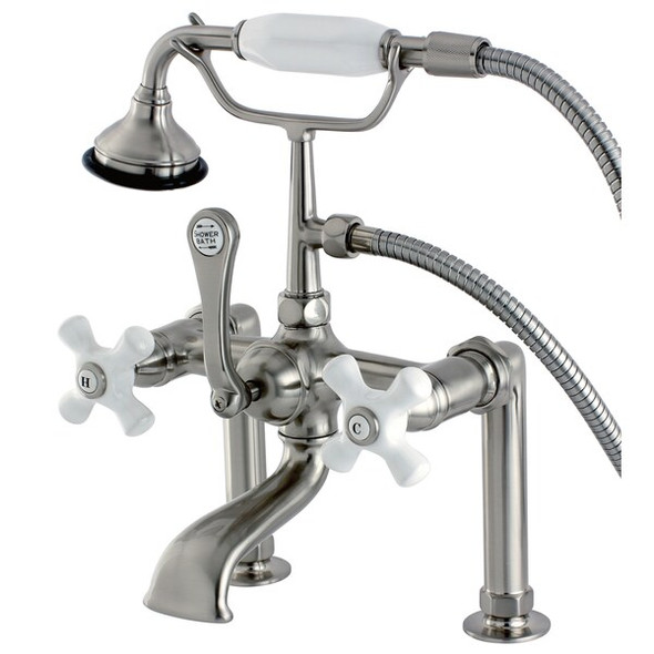 Deck-Mount Clawfoot Tub Faucet, Brushed Nickel, Deck Mount