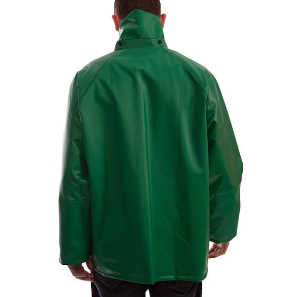 Tingley Flame Resistant Rain Jacket, L, 13 oz Heavy Duty PVC, Snaps, Storm Flap Closure J41248