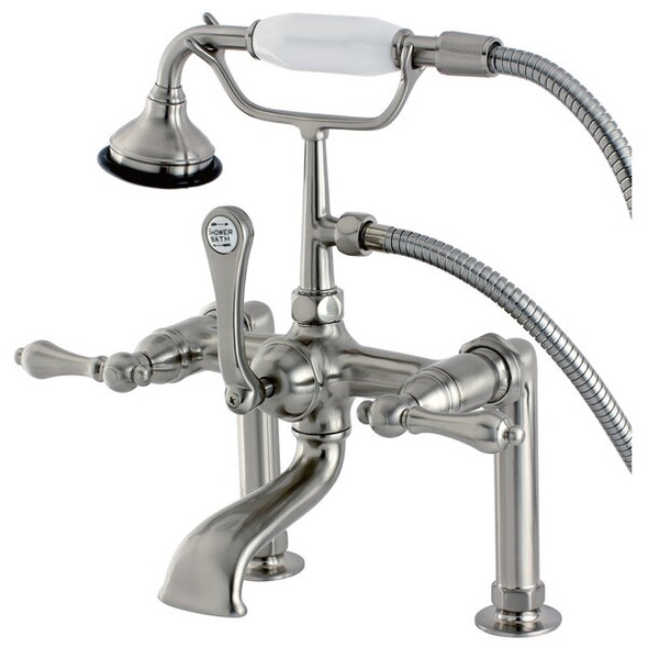 Deck-Mount Clawfoot Tub Faucet, Brushed Nickel, Deck Mount