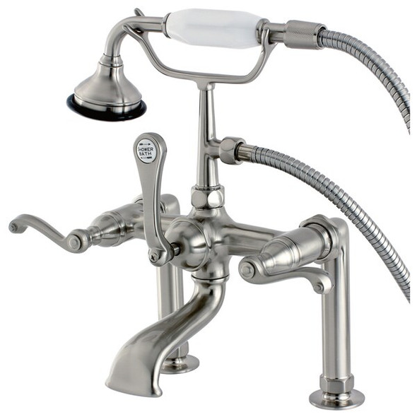 Deck-Mount Clawfoot Tub Faucet, Brushed Nickel, Deck Mount