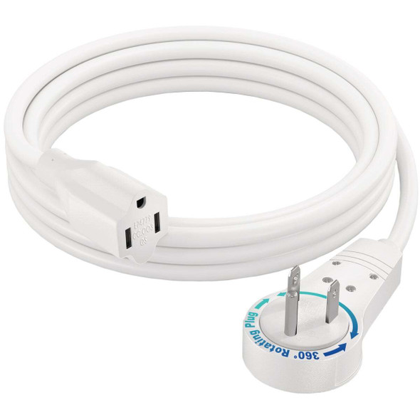 Maximm 6 Ft. 16/3 White 1-Outlet 360 Deg. Rotating Plug Extension Cord