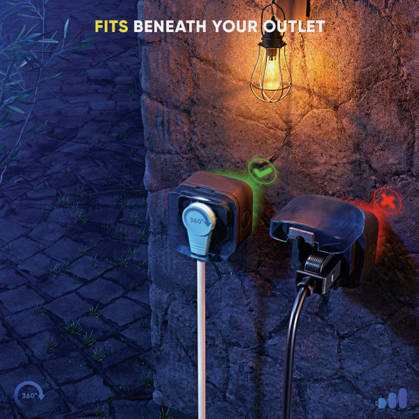 Maximm 6 Ft. 16/3 White 1-Outlet 360 Deg. Rotating Plug Extension Cord