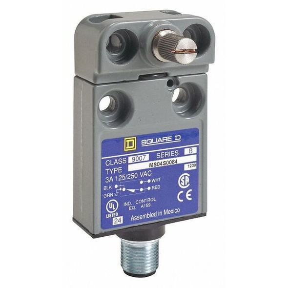 Limit Switch, No Lever, Rotary, SPDT, 6A at 240V AC, Actuator Location: Side