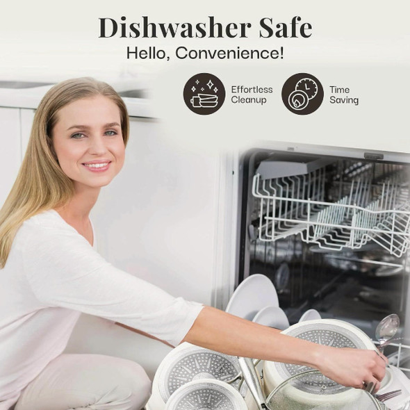 Gotham Steel Hammered Cream Cookware Collection (15-Piece)