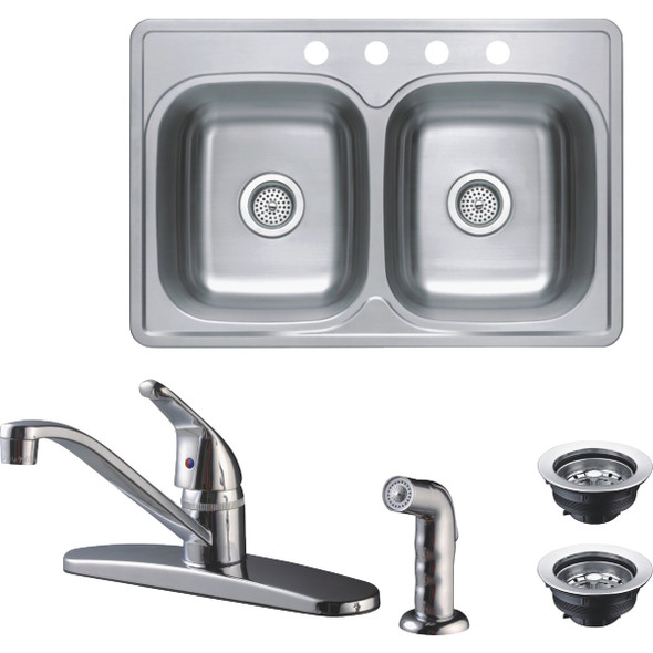 CMI 33x22x8 1hnd Dbl Ss Sink 712-8291